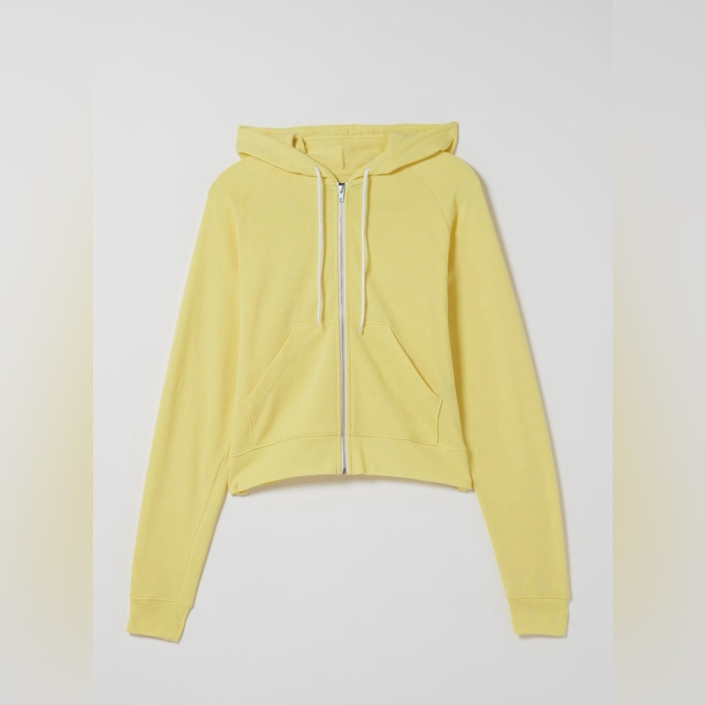 uo justin shrunken full zip hoodie sweatshirt
